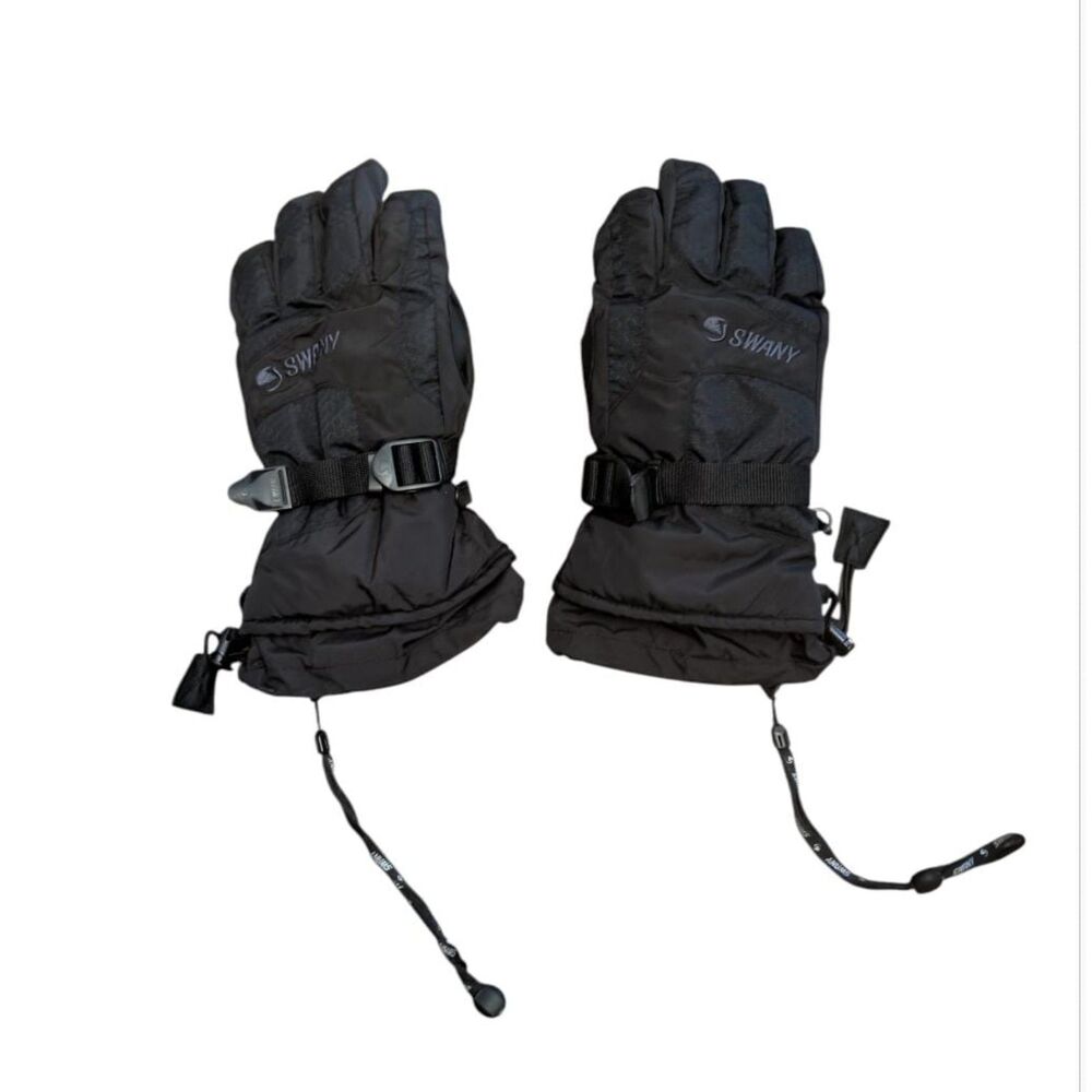 Swany Bi-Plex Men’s Black Winter Ski & Snowboard Gauntlet Gloves, Size M